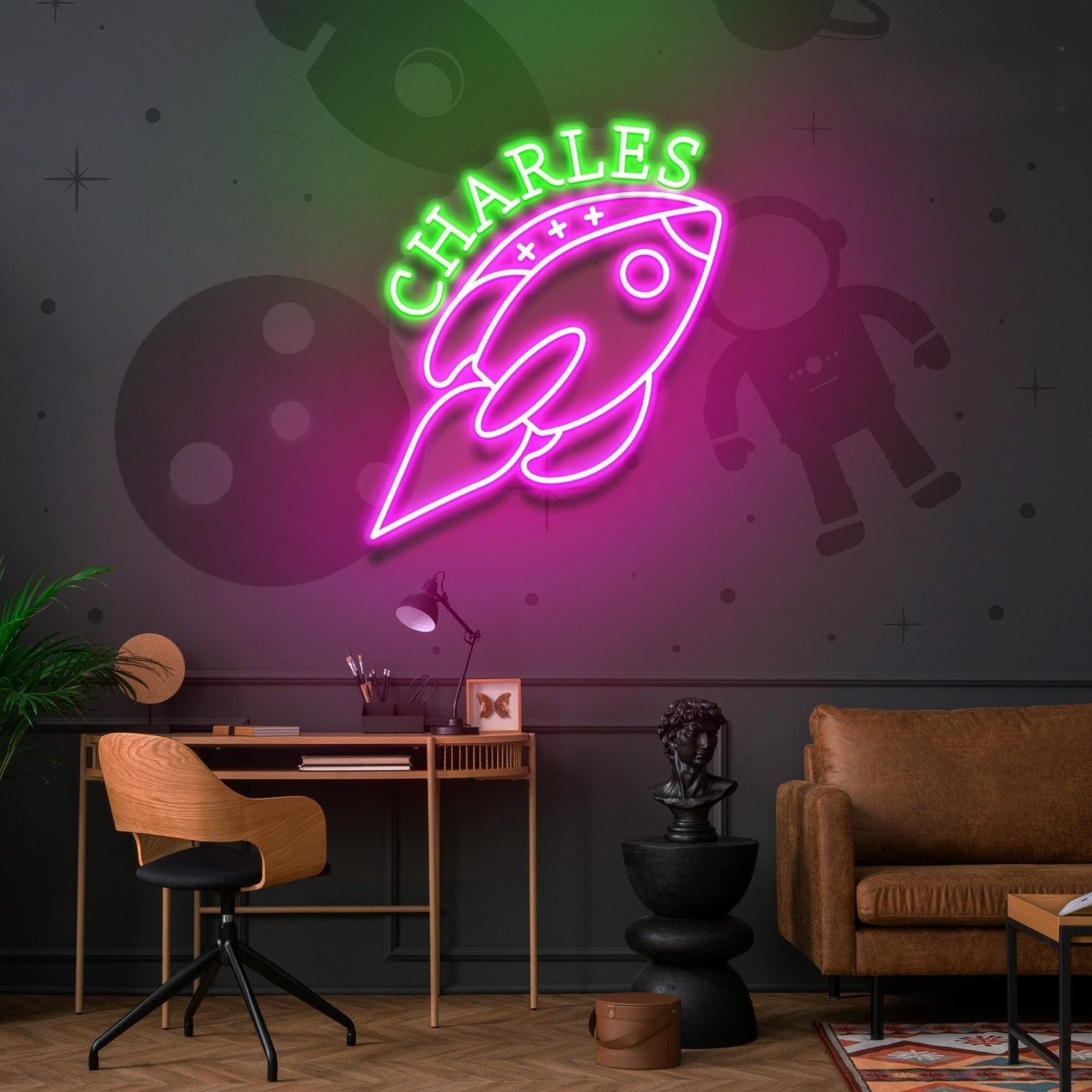 Rocket Led Neon Sign With Your Kids Name | Shineneon