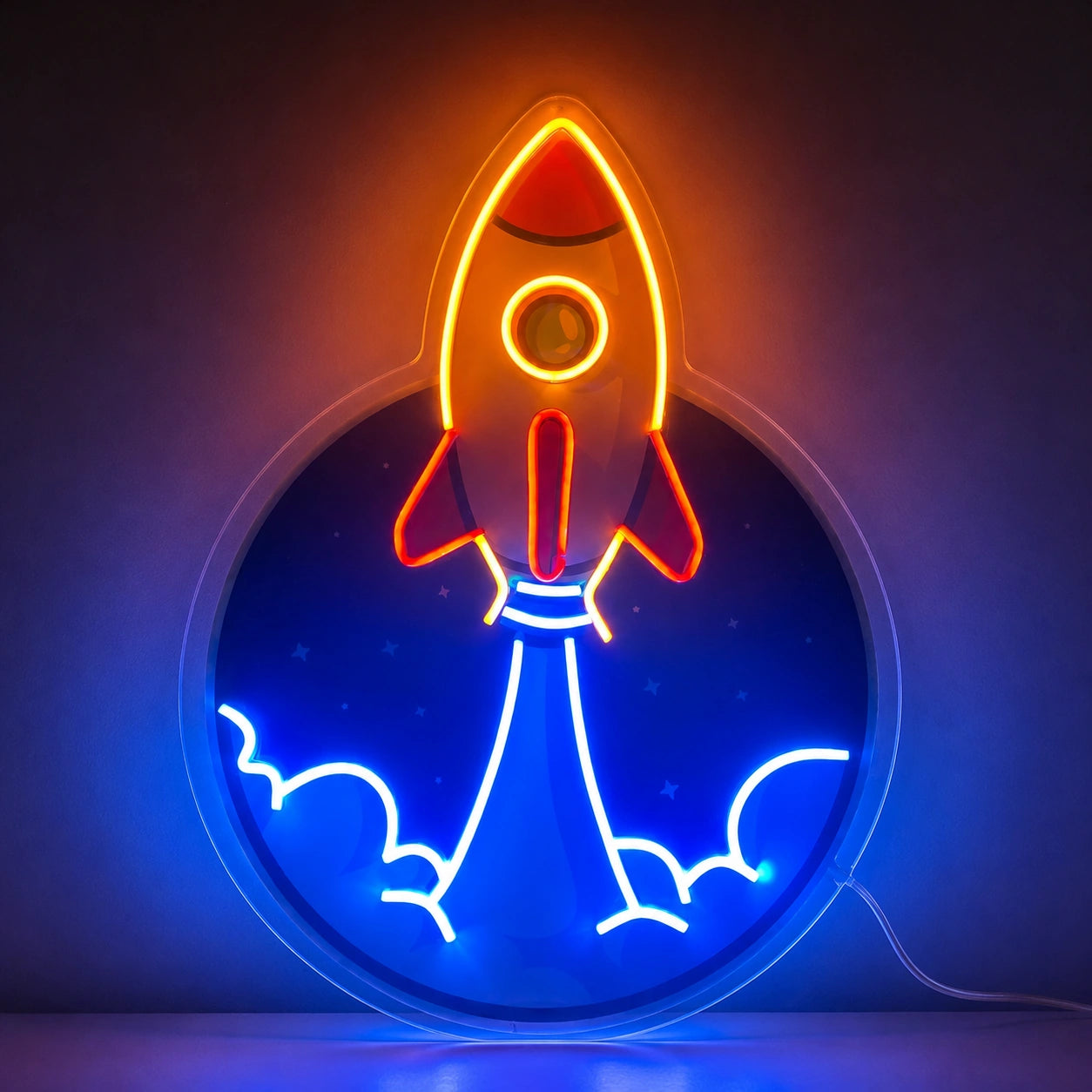 Rocket Moon Launch Neon Sign LED Neon Sign main product image