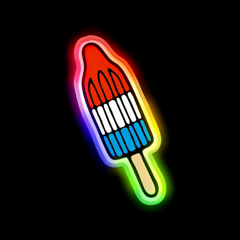 Rocket Popsicle Pattern Snack Food Led Neon Sign Rgb Color - LED neon sign close-up detail