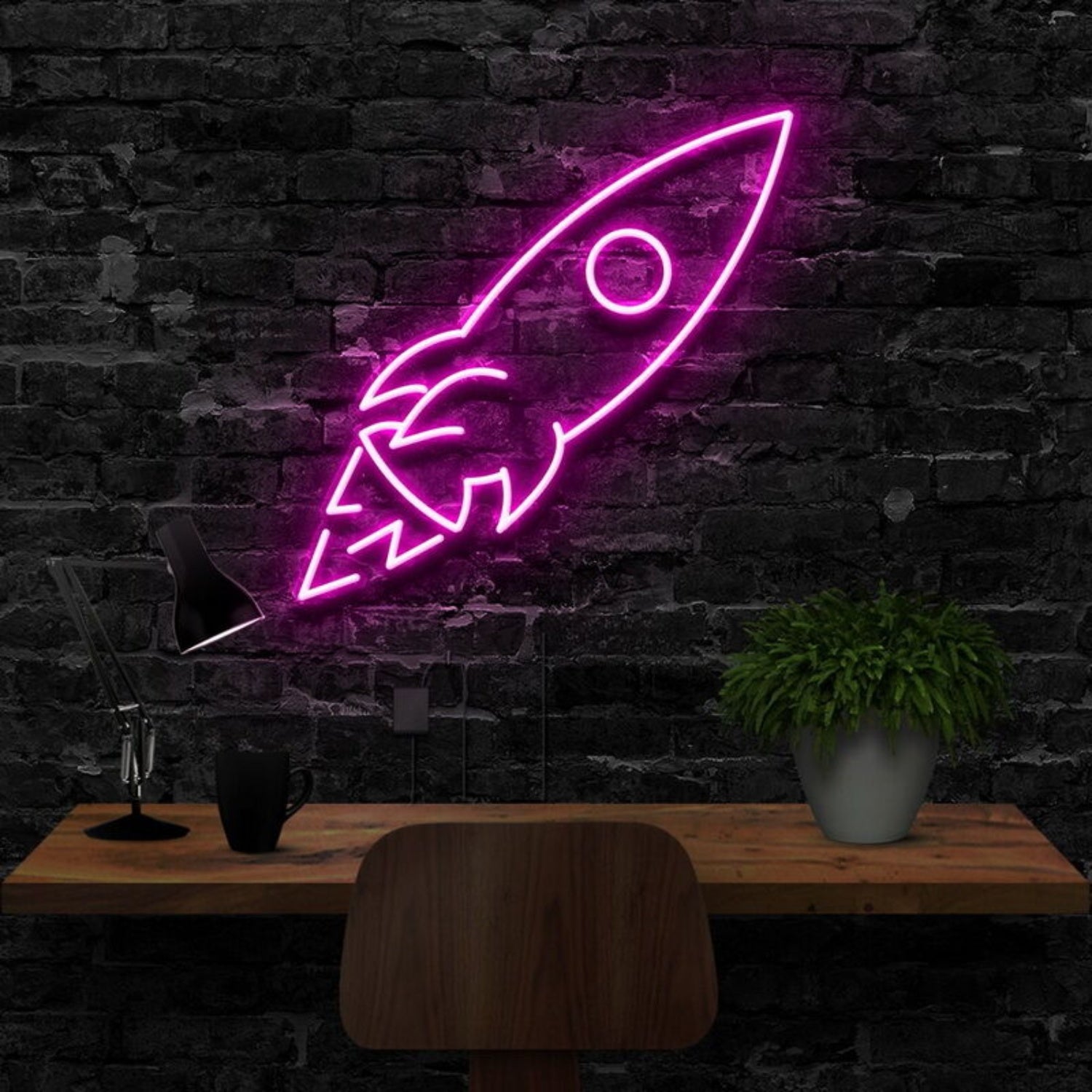 Rocketship Led Neon Sign For Kids Rooms And Space Decor | Shineneon