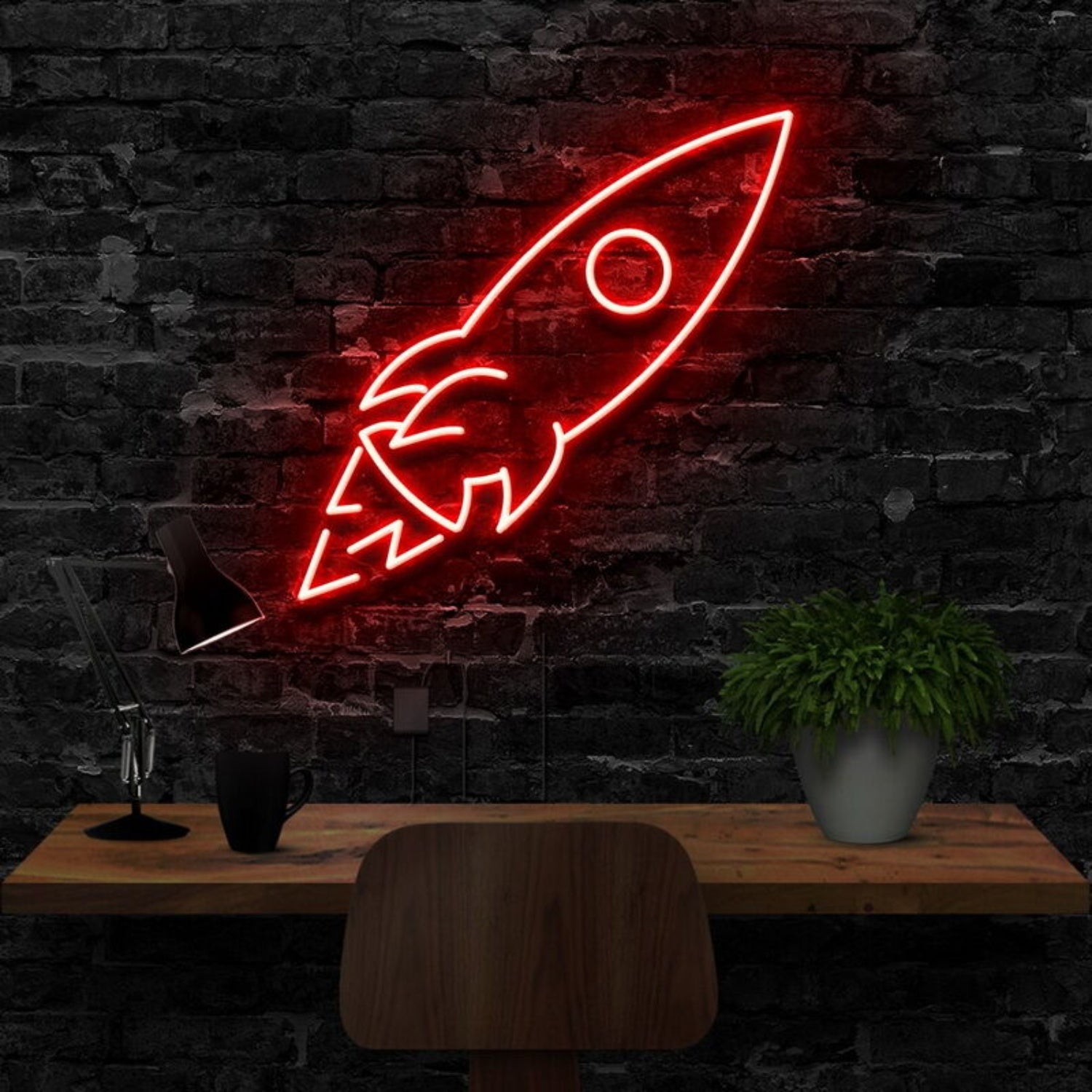 Rocketship Led Neon Sign For Kids Rooms And Space Decor | Shineneon