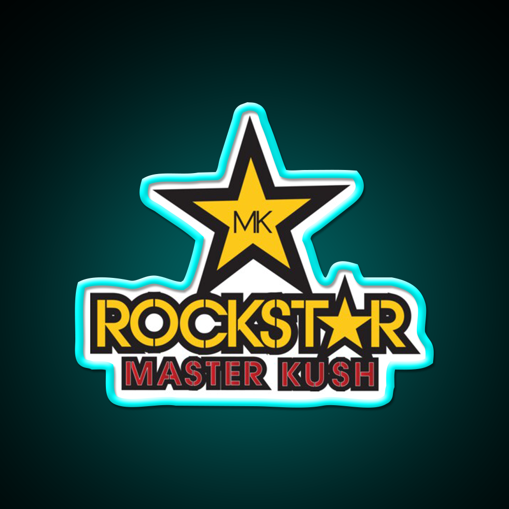 Rockstar Master Kush Hemp Inspired Green Leaf Led Neon Sign Rgb Color - Size and dimension reference