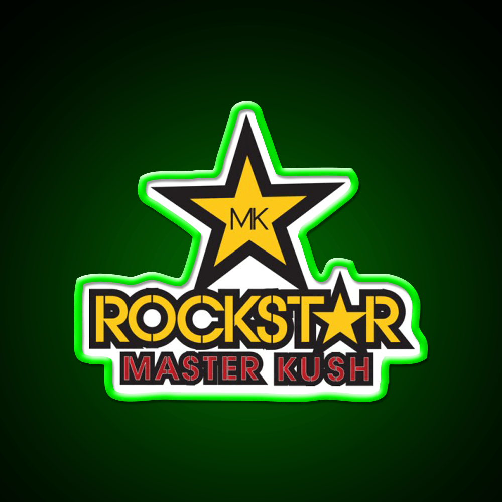 Rockstar Master Kush Hemp Inspired Green Leaf Led Neon Sign Rgb Color - Shineneon