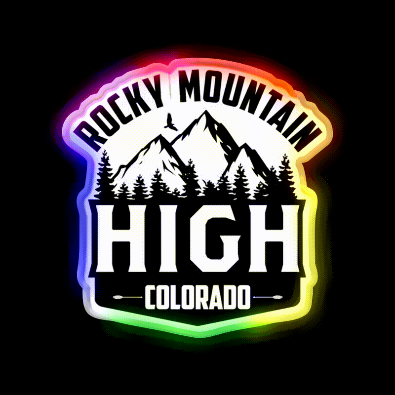 Rocky Mountain High Colorado Hemp Inspired Green Leaf Led Neon Sign Rgb Color - LED neon sign close-up detail