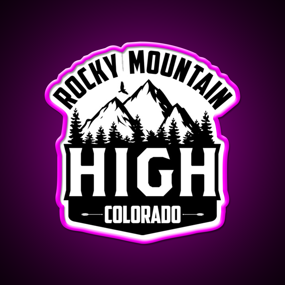 Rocky Mountain High Colorado Hemp Inspired Green Leaf Led Neon Sign Rgb Color - Neon sign mounted on wall in room