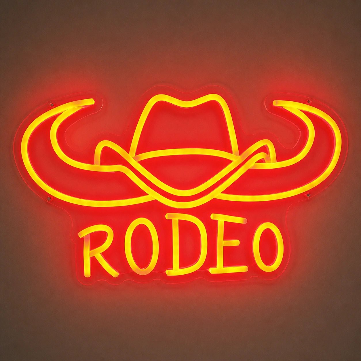 Rodeo Cowboy Hat Longhorn Vintage LED Neon Sign - Shineneon