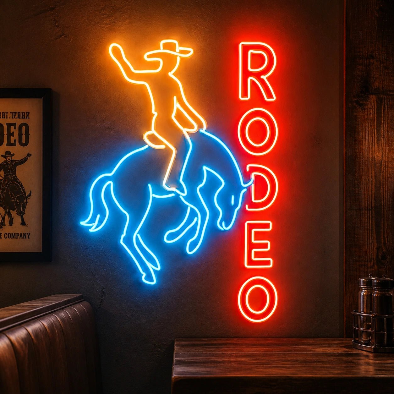Rodeo Cowboy Horseback Vintage LED Neon Sign - Shineneon