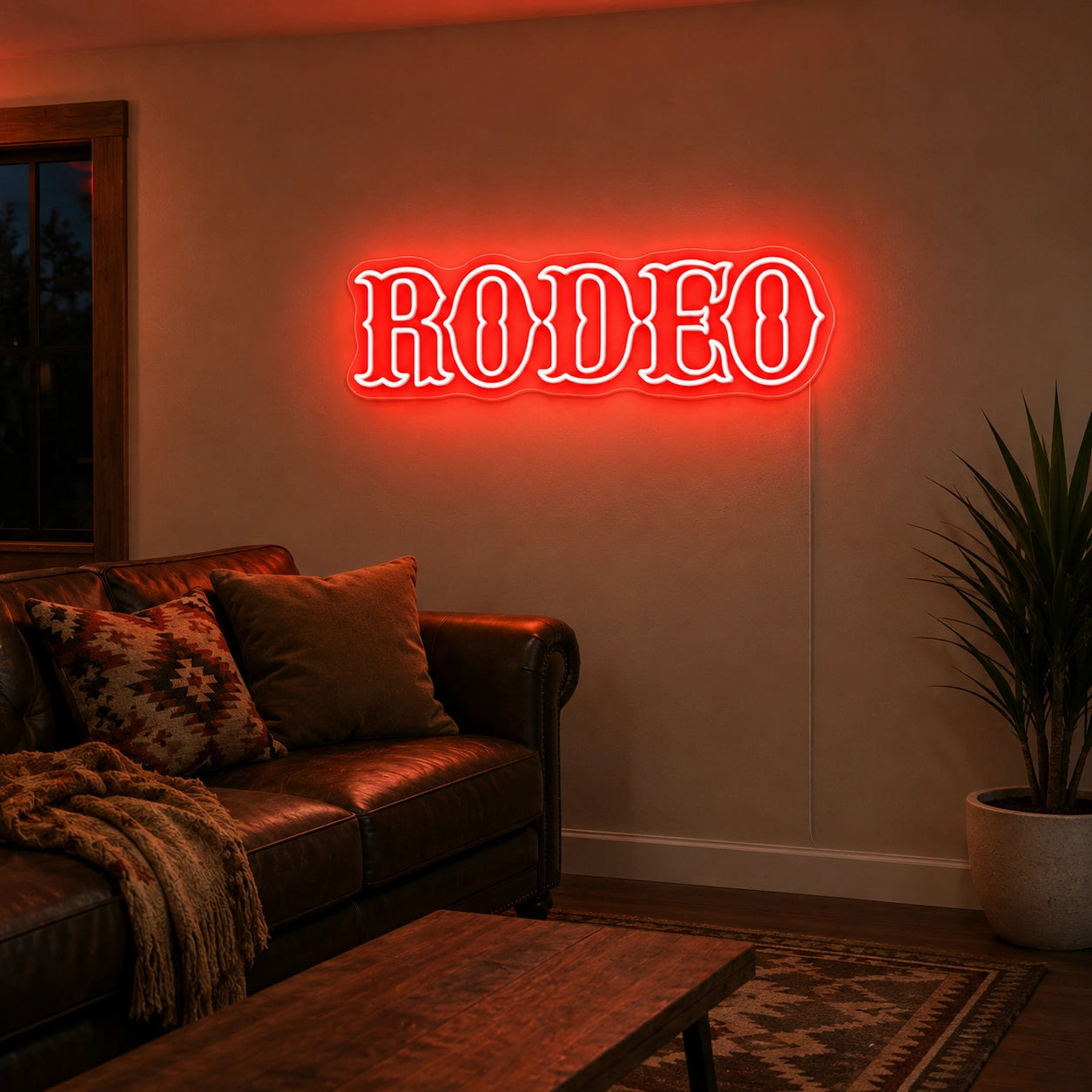 Rodeo Text LED Neon Sign real lifestyle scene
