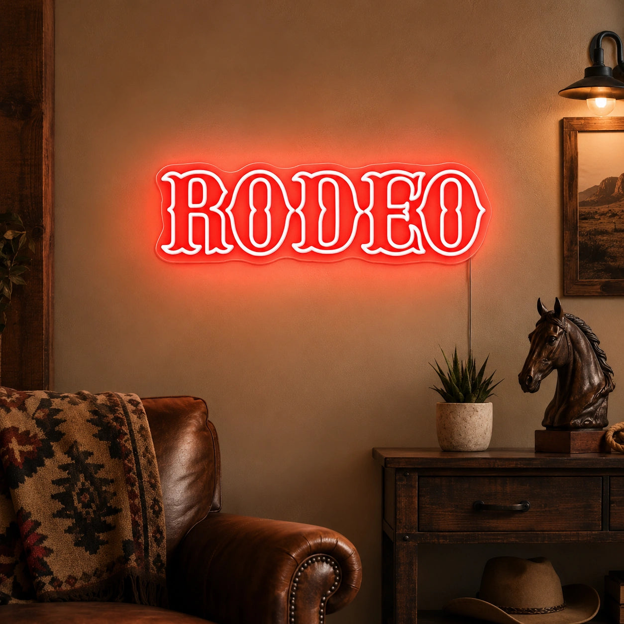Rodeo Text LED Neon Sign main product image