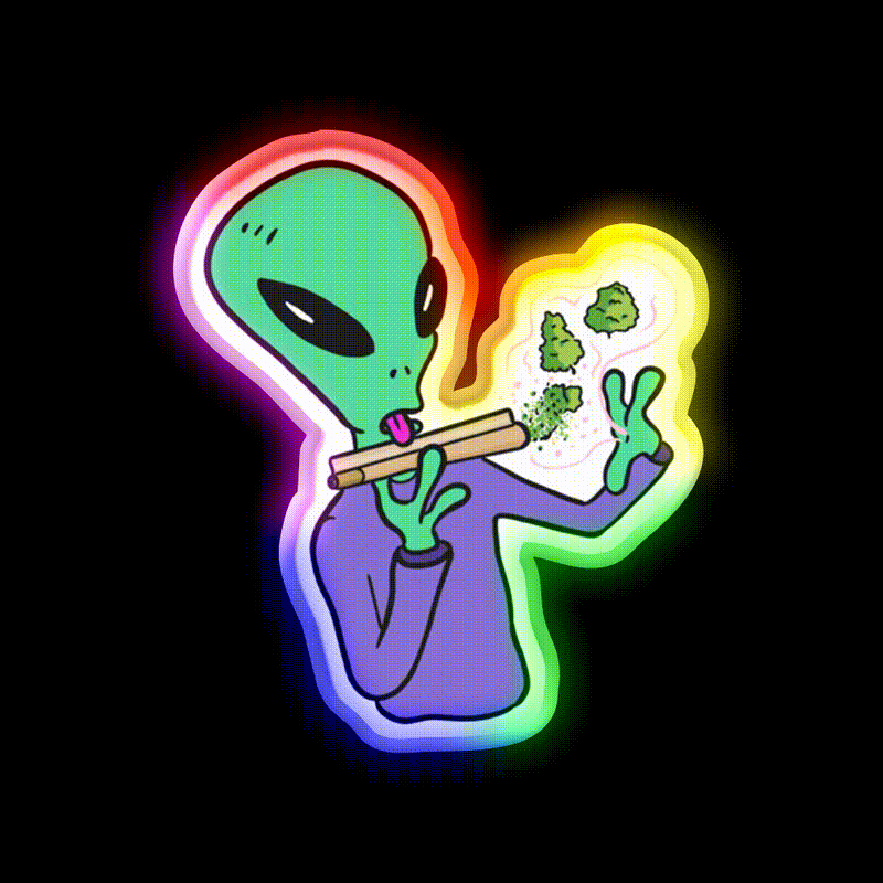Rolling Master Hemp Inspired Green Leaf Led Neon Sign Rgb Color - LED neon sign close-up detail