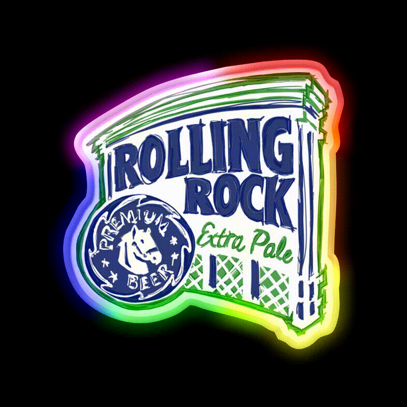 Rolling Rock Pop Beer Bar Decor Led Neon Sign Rgb Color - LED neon sign close-up detail