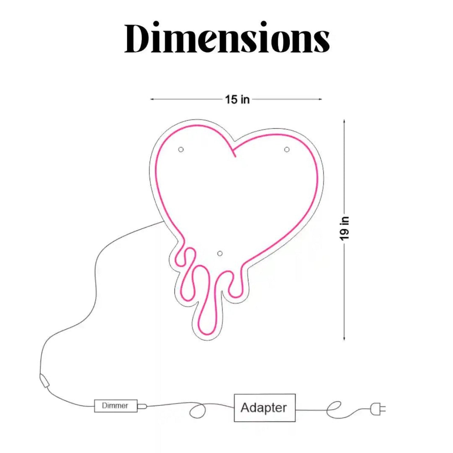 Romantic Dripping Heart Led Neon Sign For Home Wedding Party Decor | Shineneon