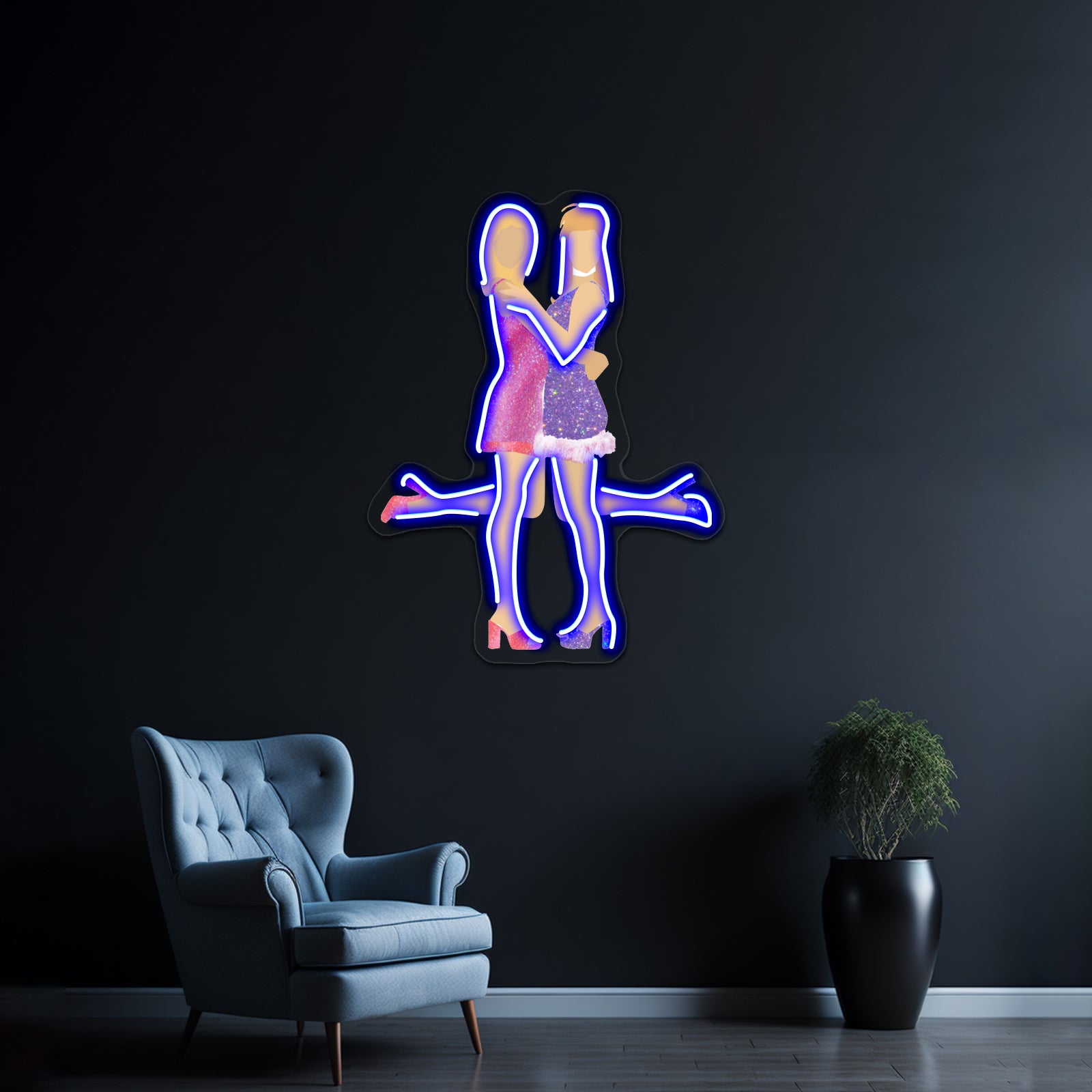 Romy And Michelle Glitter Artwork Led Neon Signs | Shineneon