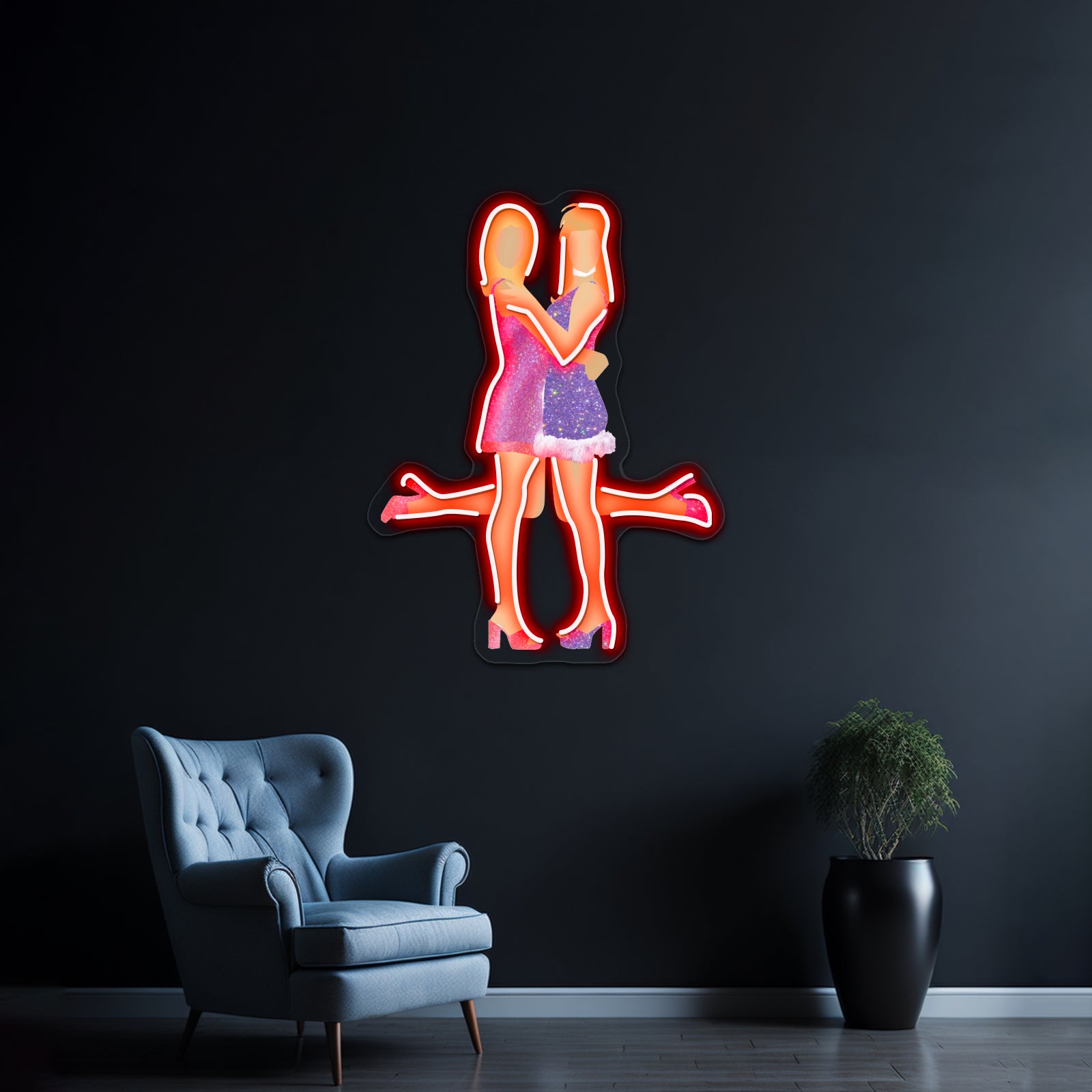 Romy And Michelle Glitter Artwork Led Neon Signs | Shineneon