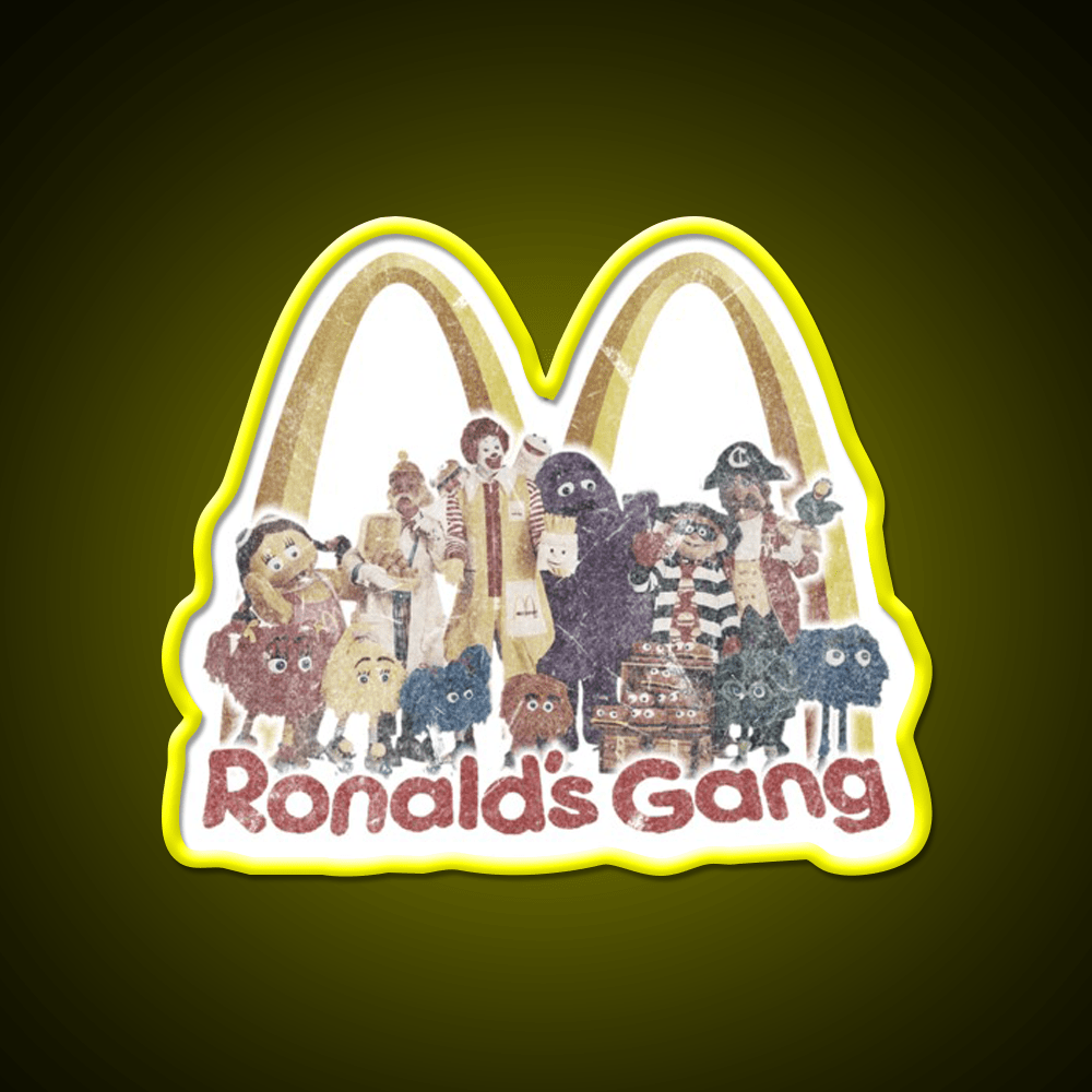 Ronalds Gang Fast Food Led Neon Sign For Burger Place Rgb Color - Shineneon