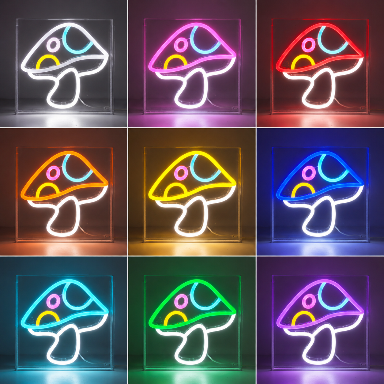Room Decor Wall Art LED Neon Sign color grid