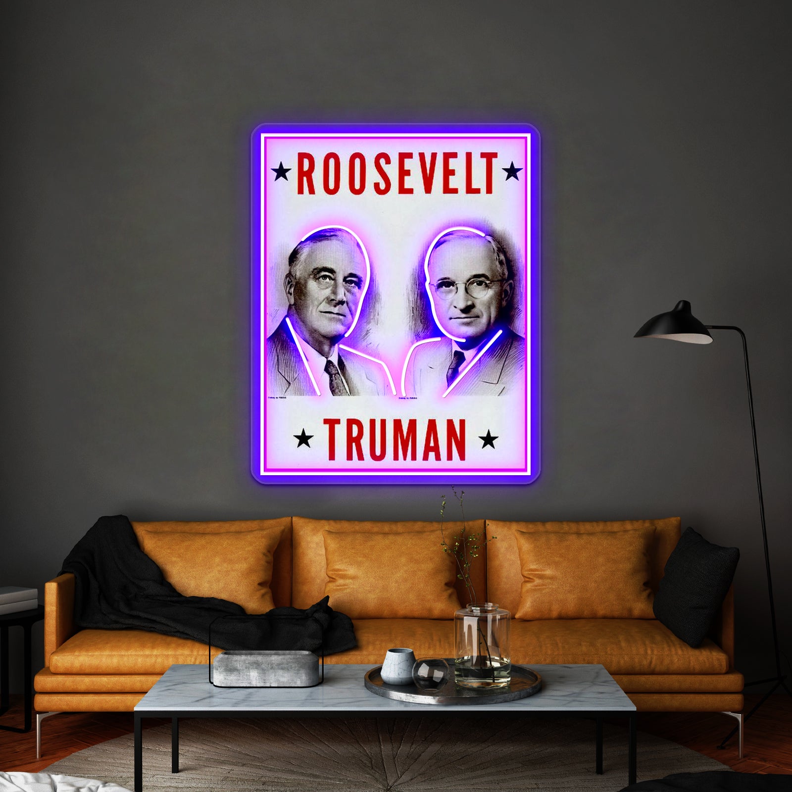 Roosevelt And Truman Vintage Election Advertisement Print Wall Artwork Neon Signs | Shineneon