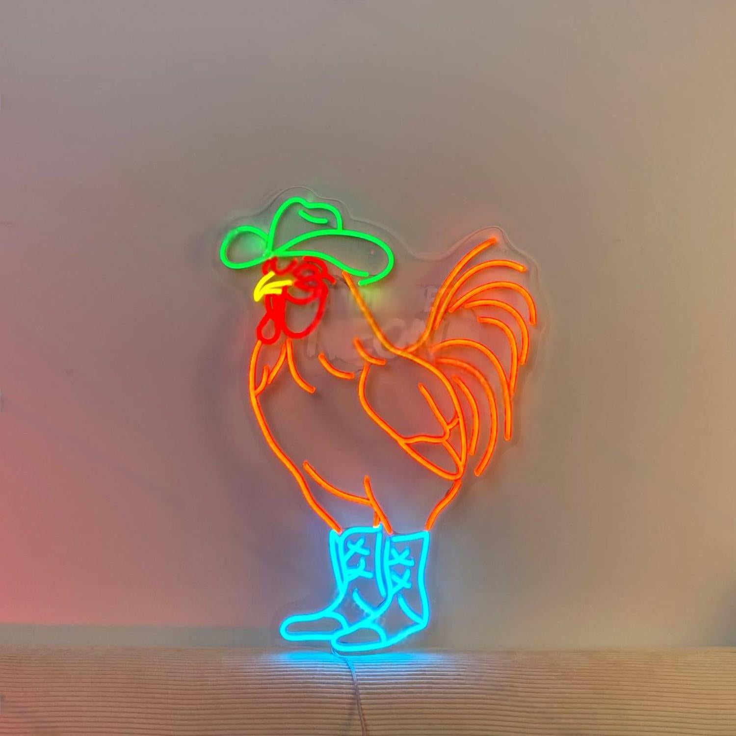 Rooster Cowboy Led Neon Sign Vintage Led Neon Sign | Shineneon