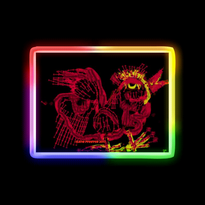 Rooster Drawing Asian Cultural Led Neon Sign Rgb Color - LED neon sign close-up detail