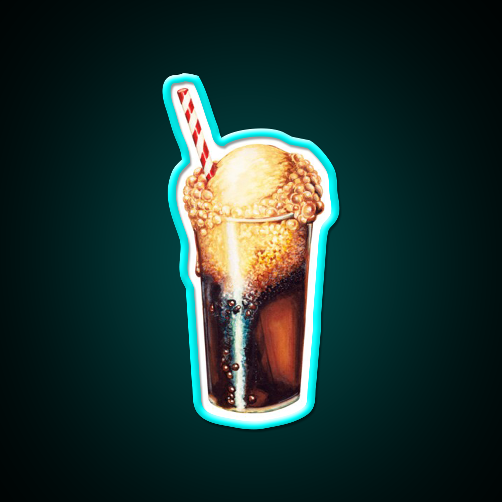 Root Beer Float Pattern Beer Bar Decor Led Neon Sign Rgb Color - Size and dimension reference