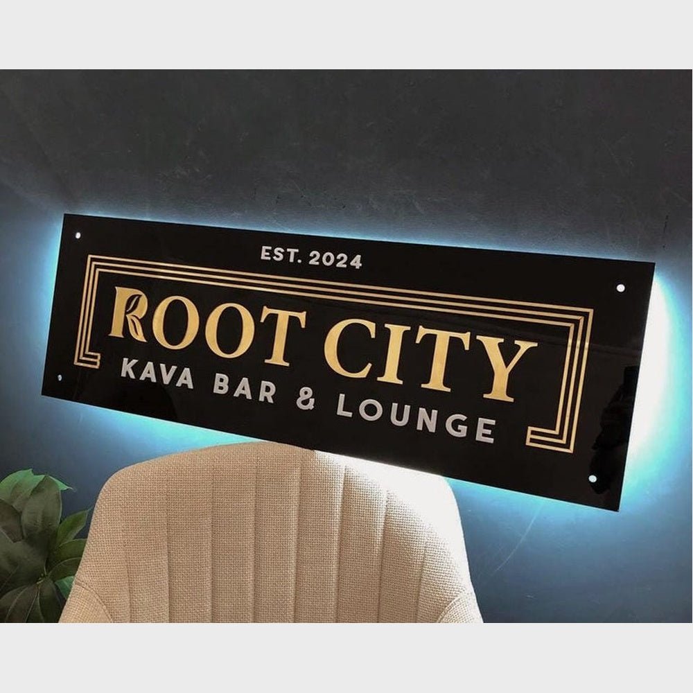 Root City Acrylic Business Logo Sign - Shineneon