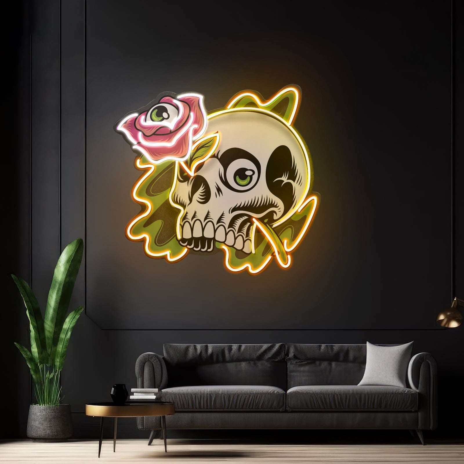 Rose And Skull Led Neon Sign Light Custom Led Signs - Shineneon