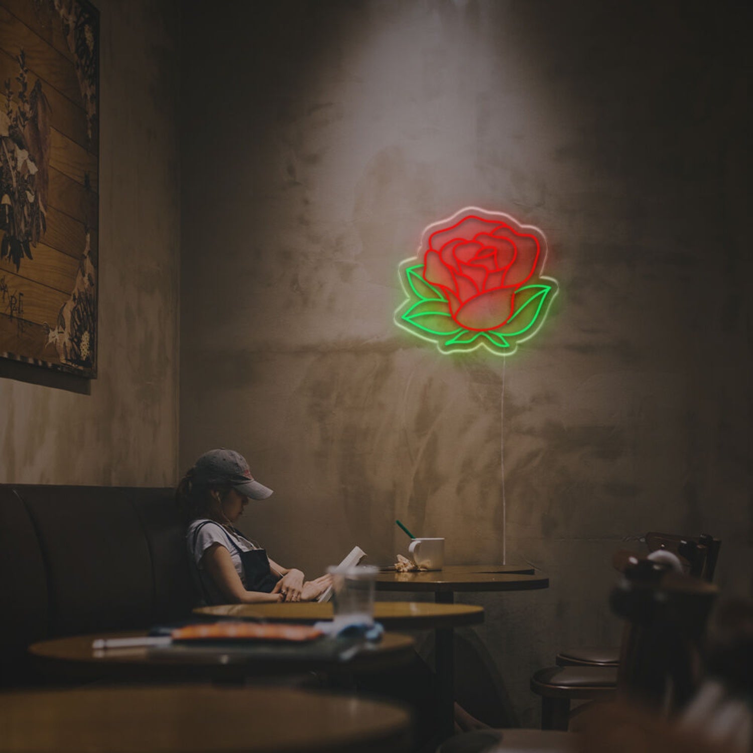Rose Pistil With Leaves Led Neon Sign | Shineneon