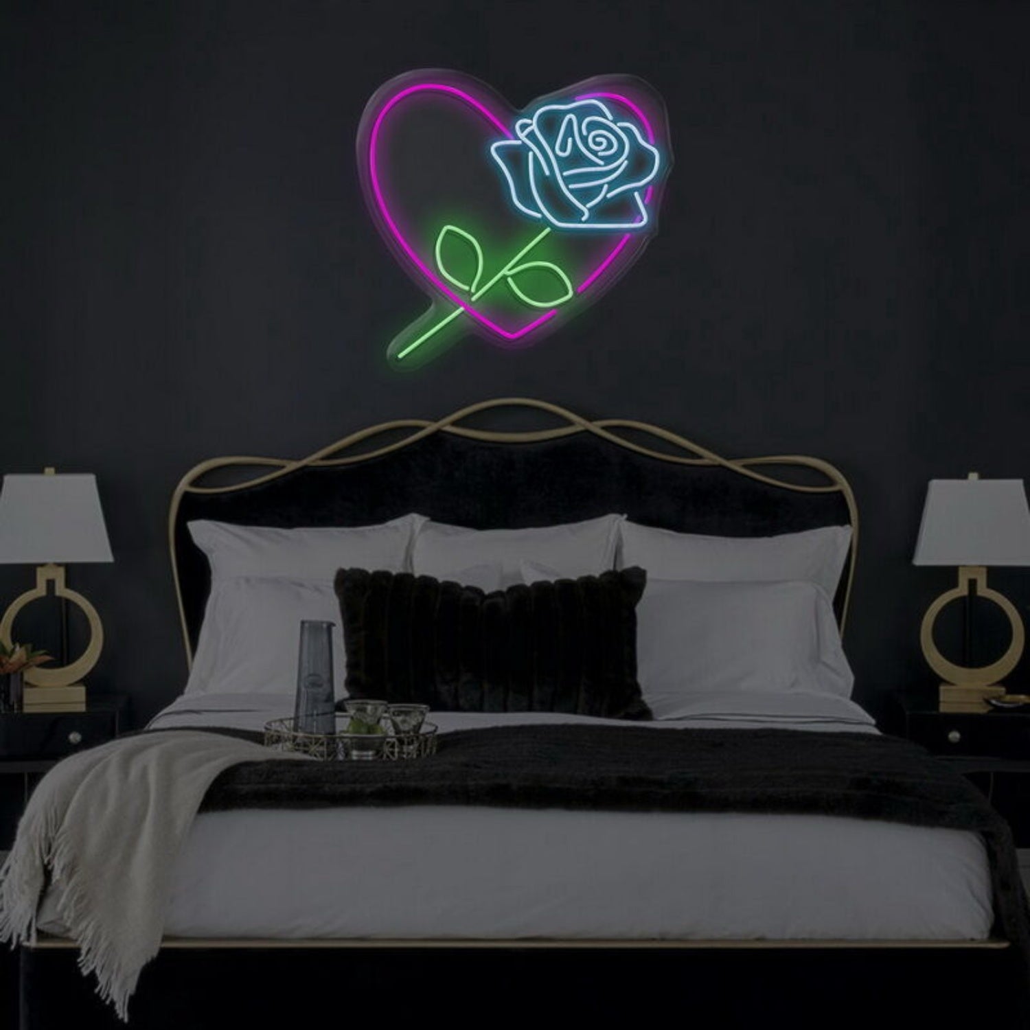 Rose X Heart Neon Sign | Shineneon