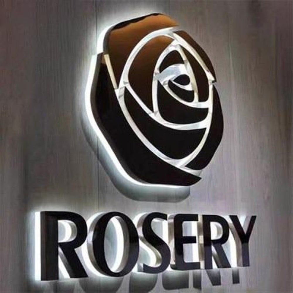 Rosery Logo 3D Backlit Channel Letters Led Light Sign - Shineneon