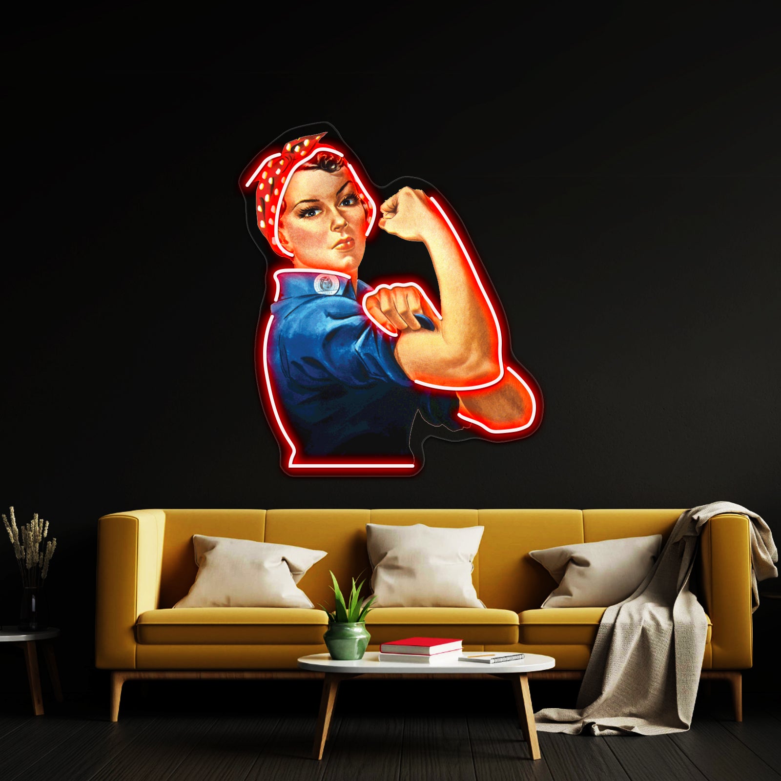 Rosie The Riveter By Bruce Ashman Baker Wall Artwork Neon Signs | Shineneon