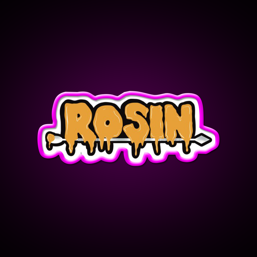 Rosin Thc Concentrates Dabs Wax Hemp Inspired Green Leaf Led Neon Sign Rgb Color - Neon sign mounted on wall in room