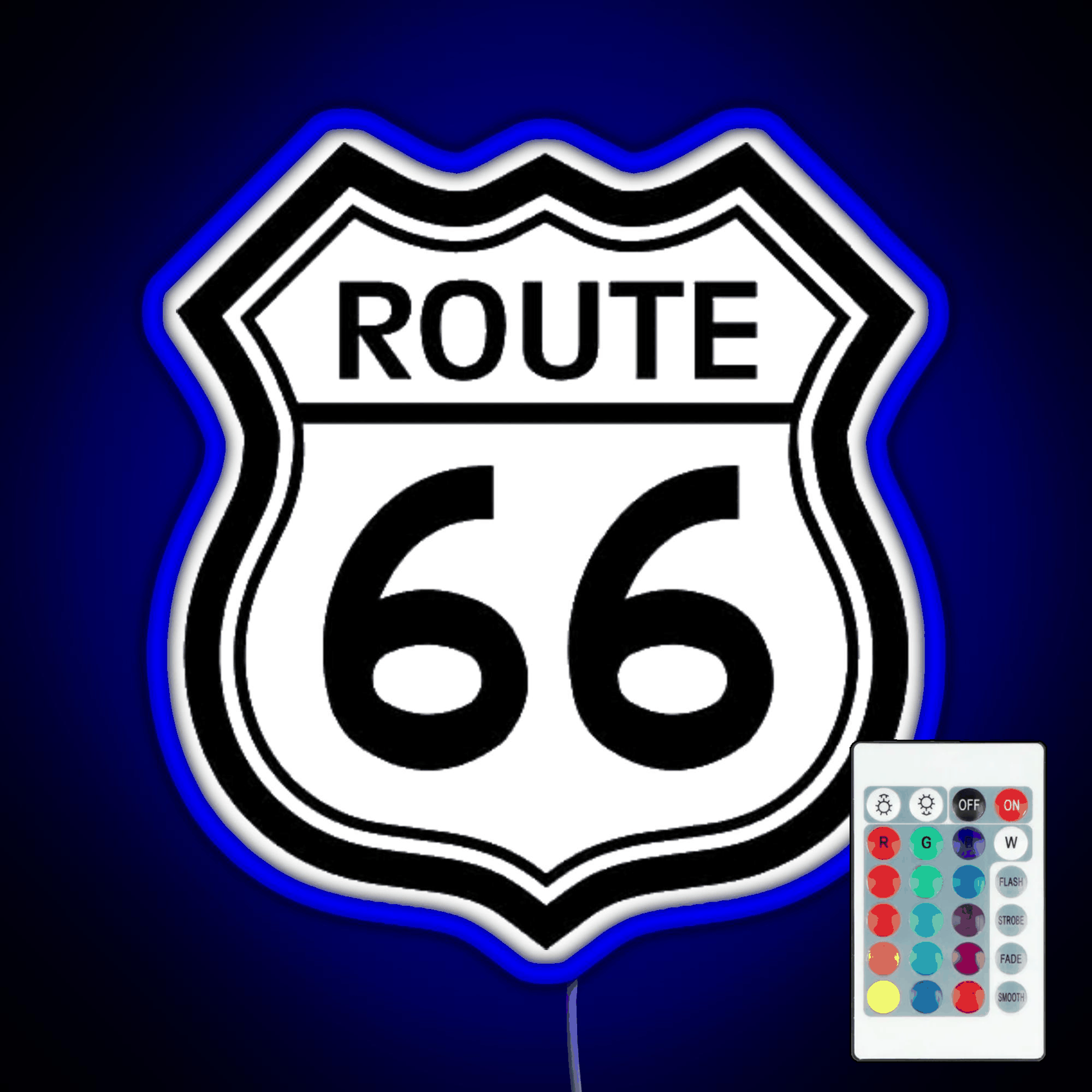 Route 66 Sign Rgb Led Neon Sign Pop Wall Art