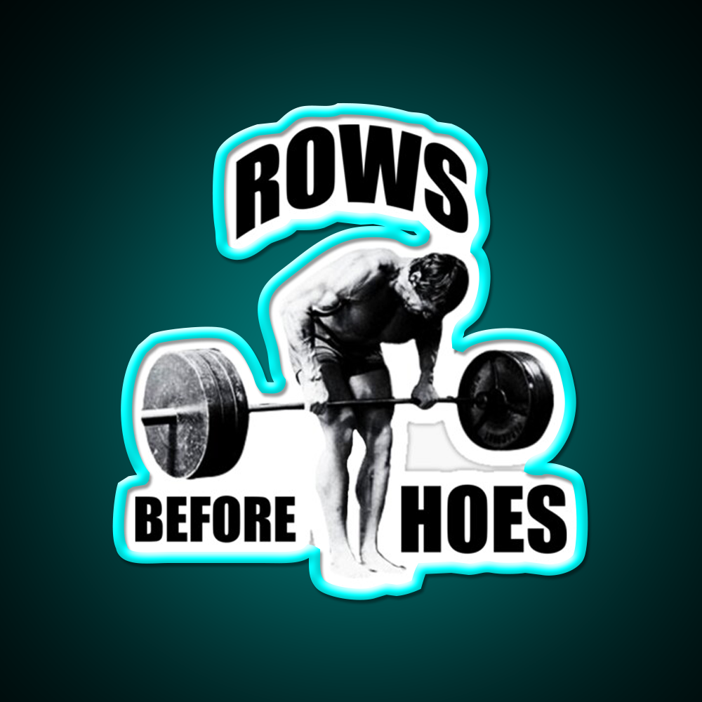 Rows Before Hoes Gym Fitness Led Neon Sign Rgb Color