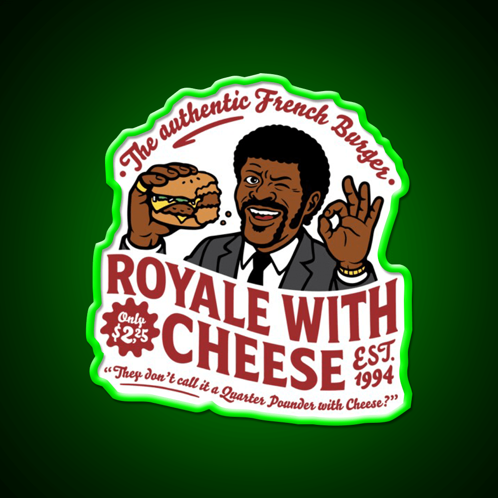 Royale Cheese Fast Food Led Neon Sign For Burger Place Rgb Color - Shineneon