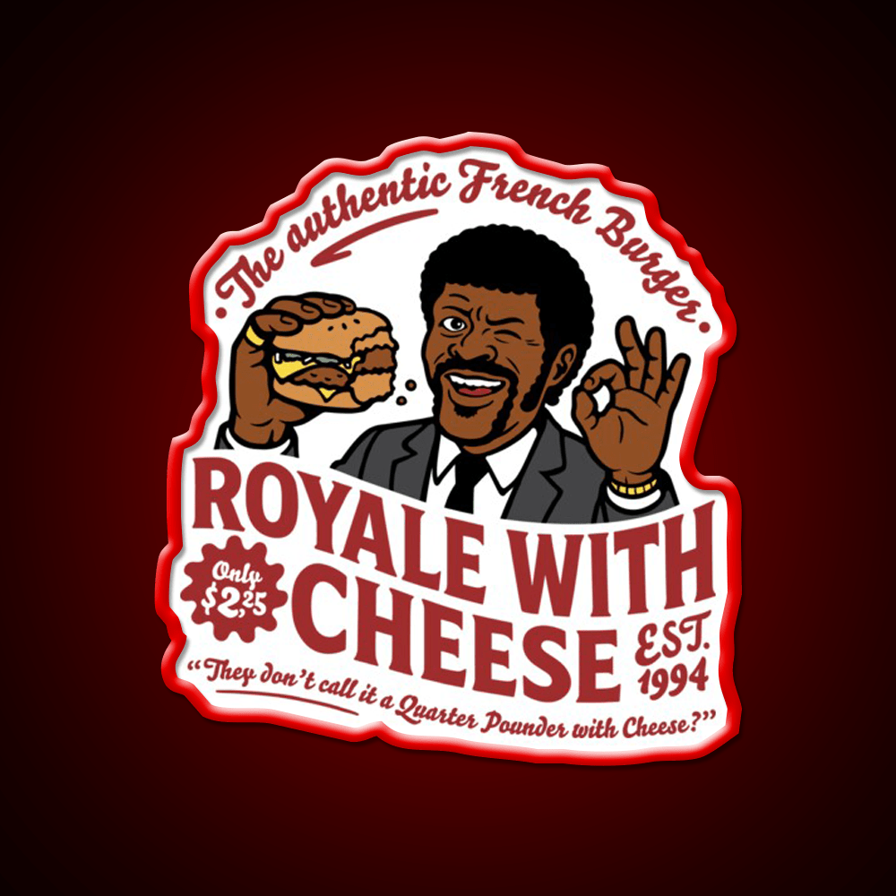 Royale Cheese Fast Food Led Neon Sign For Burger Place Rgb Color - Shineneon