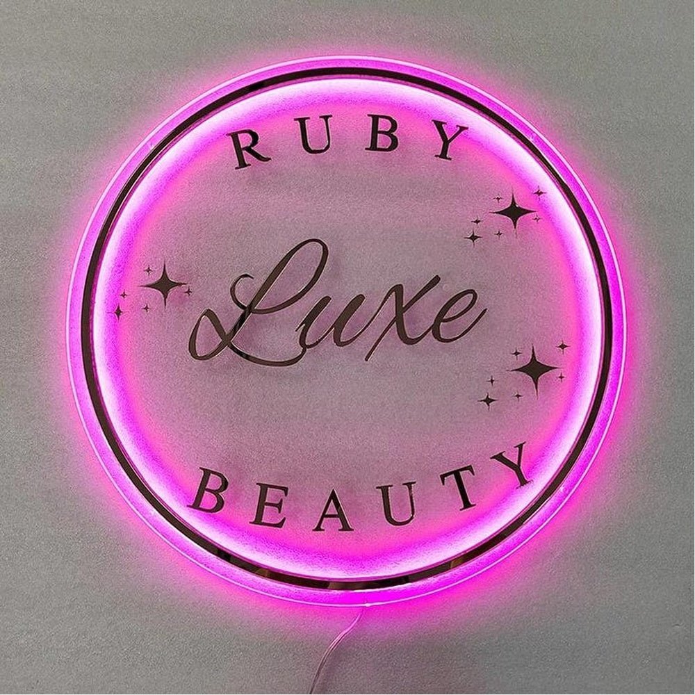 Ruby Luxe Beauty Acrylic Business Logo Sign - Shineneon