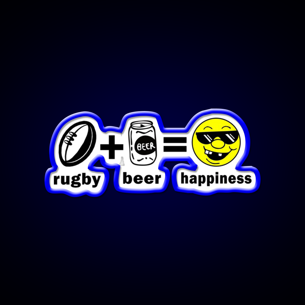 Rugby Plus Beer Equal Happiness Beer Bar Decor Led Neon Sign Rgb Color - LED neon sign view 5