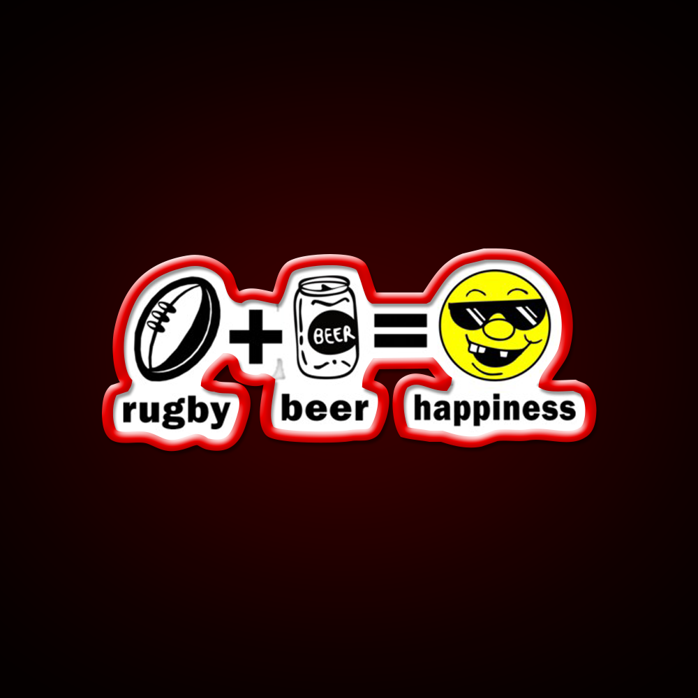 Rugby Plus Beer Equal Happiness Beer Bar Decor Led Neon Sign Rgb Color - LED neon sign view 10