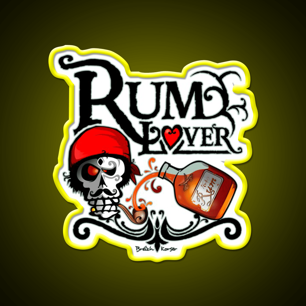 Rum Lover Cocktail Bar Decor Led Neon Sign Rgb Color - Shineneon