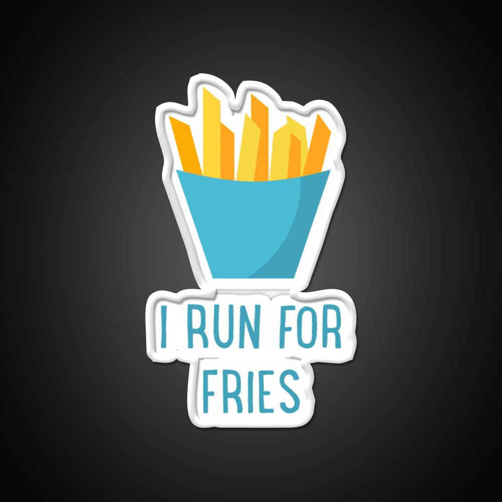Run For Fries Fast Food Led Neon Sign For Burger Place Rgb Color - Shineneon