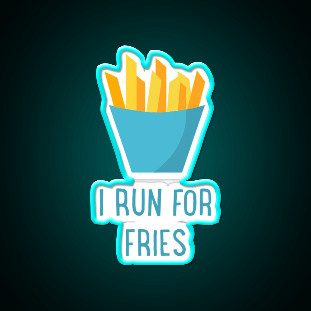 Run For Fries Fast Food Led Neon Sign For Burger Place Rgb Color - Shineneon