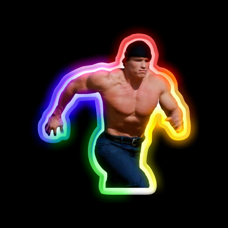 Running Arnold Schwarzenegger Gym Fitness Led Neon Sign Rgb Color