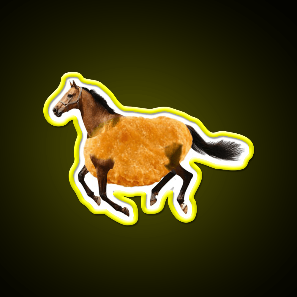 Running Chicken Nugget Horse Fast Food Led Neon Sign For Burger Place Rgb Color - Shineneon