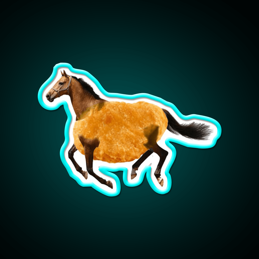 Running Chicken Nugget Horse Fast Food Led Neon Sign For Burger Place Rgb Color - Shineneon