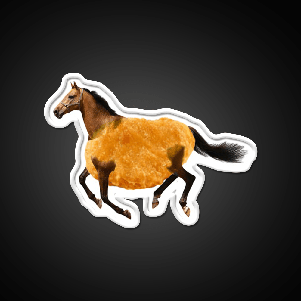 Running Chicken Nugget Horse Fast Food Led Neon Sign For Burger Place Rgb Color - Shineneon
