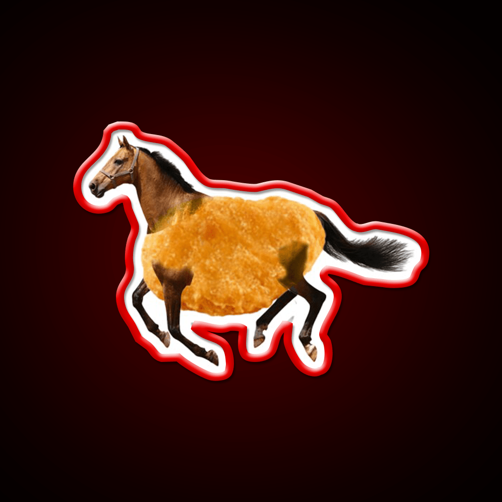 Running Chicken Nugget Horse Fast Food Led Neon Sign For Burger Place Rgb Color - Shineneon