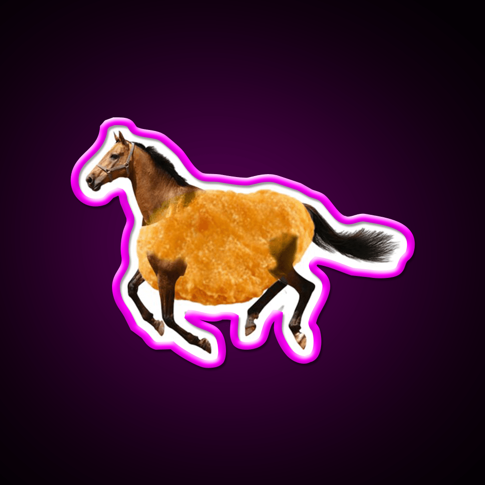 Running Chicken Nugget Horse Fast Food Led Neon Sign For Burger Place Rgb Color - Shineneon