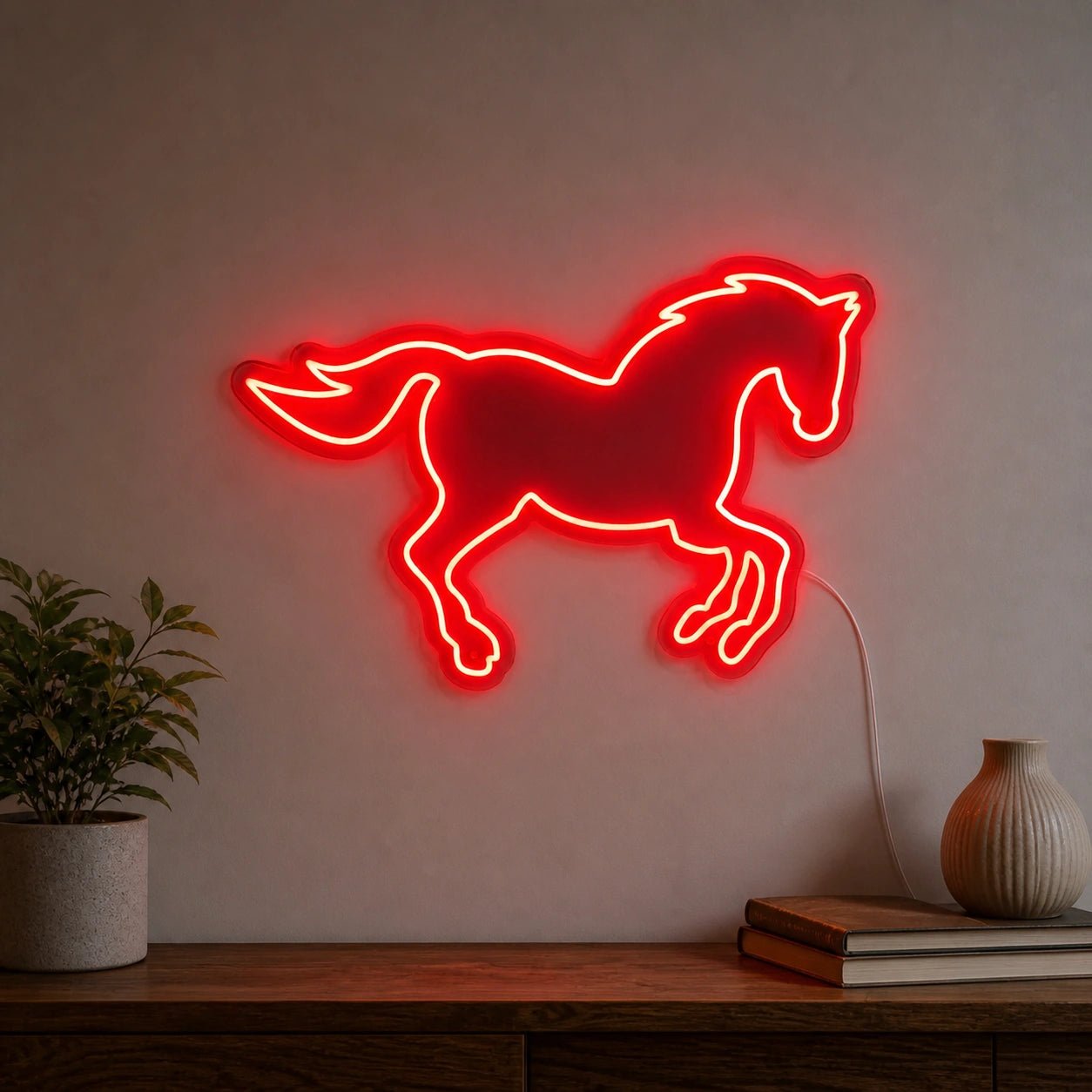 Running Horse Outline Vintage LED Neon Sign - Shineneon
