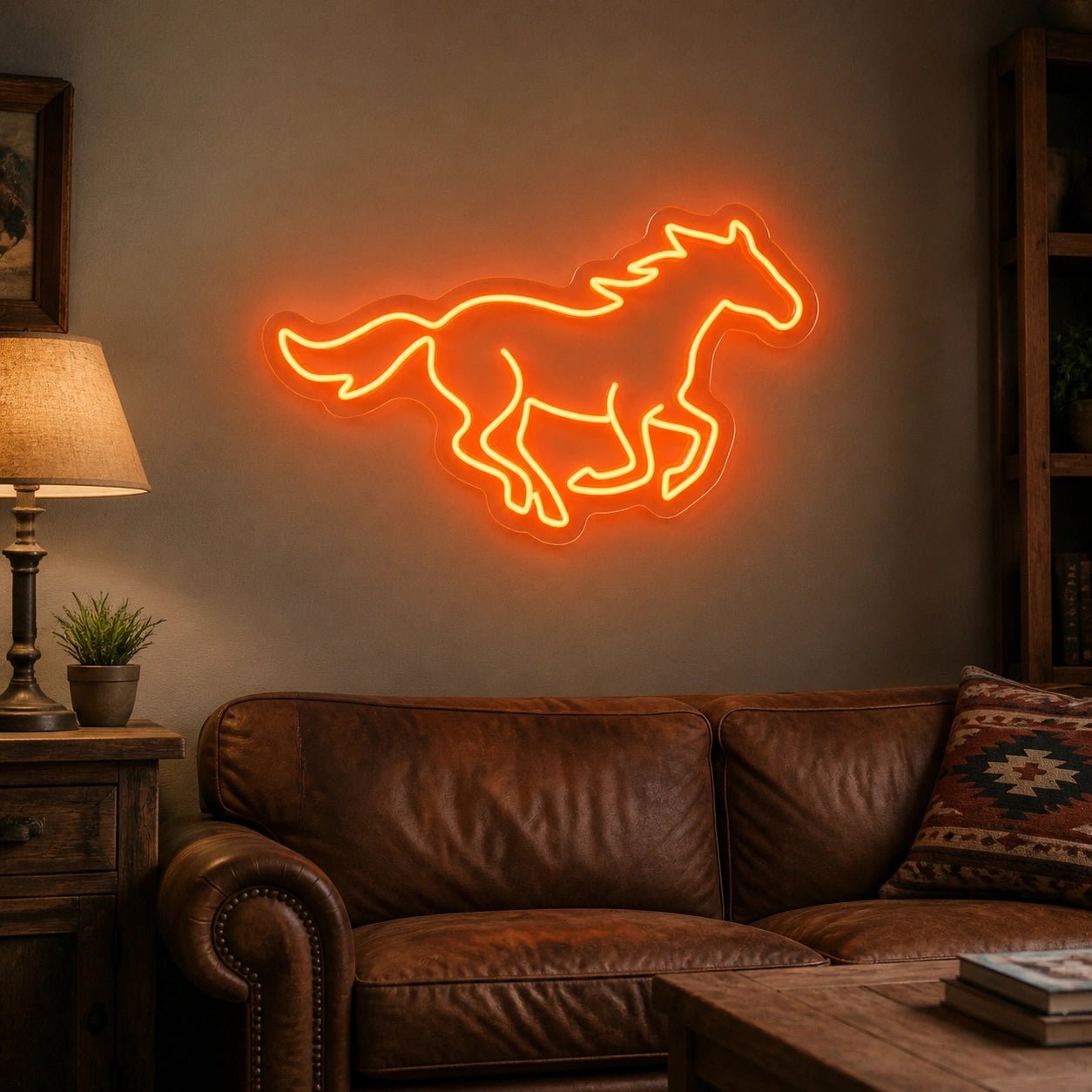 Running Mustang Western Bar Vintage LED Neon Sign - Shineneon