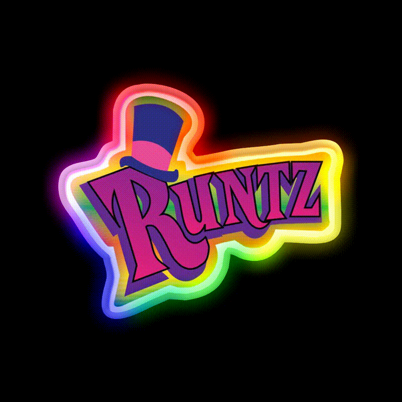 Runtz Og Fan Art Hemp Inspired Green Leaf Led Neon Sign Rgb Color - LED neon sign close-up detail